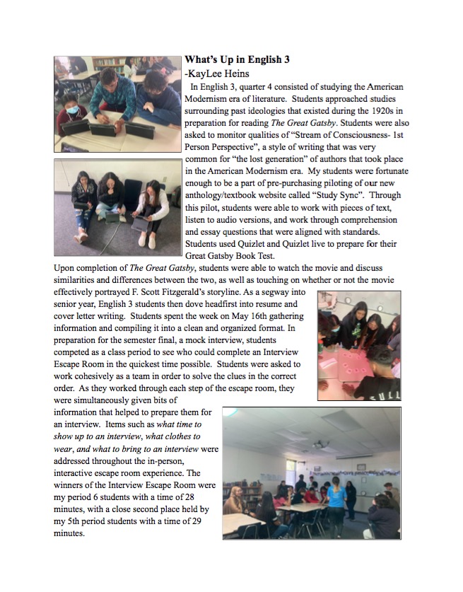 What s Up In English 3 Lexington Public Schools What s Up In English 3 Lexington Public Schools